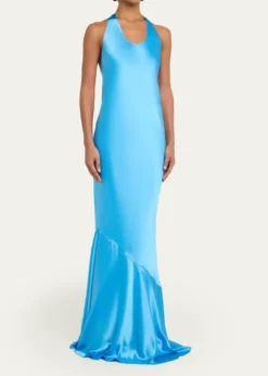 RetrofeteAlison Satin Halter Gown