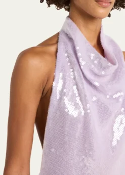 RetrofeteAvenya Sequined Halter Mini Dress