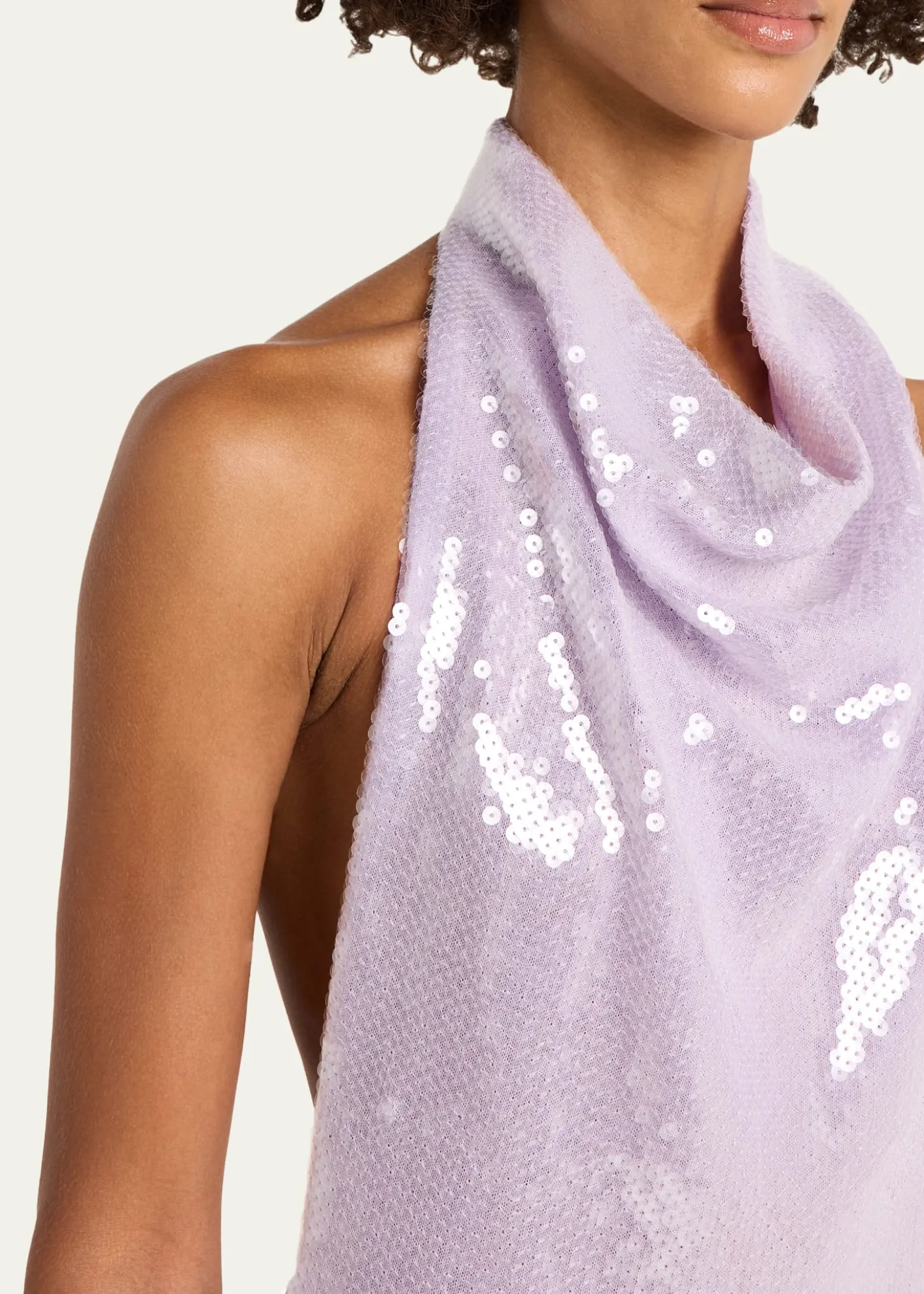 RetrofeteAvenya Sequined Halter Mini Dress