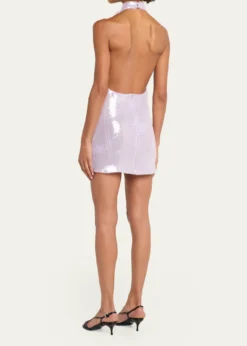 RetrofeteAvenya Sequined Halter Mini Dress