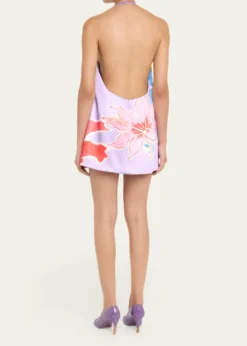 RetrofeteDrexley Floral Halter Mini Dress