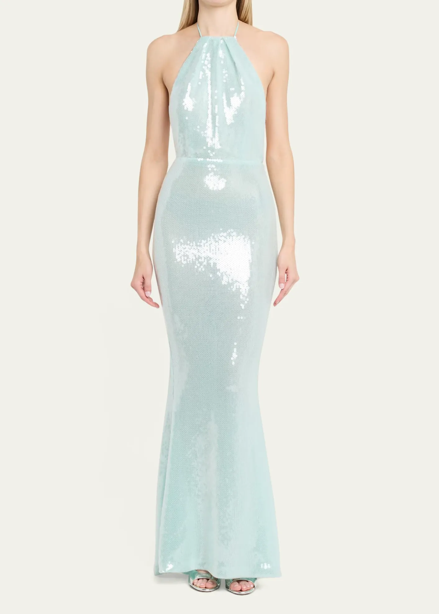 RetrofeteElexa Sequined Halter Dress