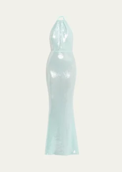 RetrofeteElexa Sequined Halter Dress
