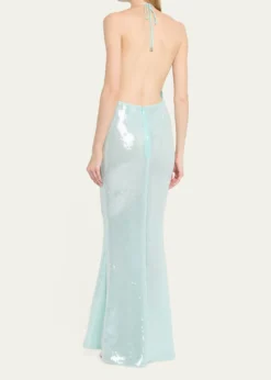 RetrofeteElexa Sequined Halter Dress