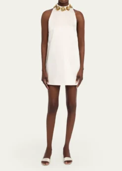 RetrofeteGiacinta Embellished Satin Mini Dress