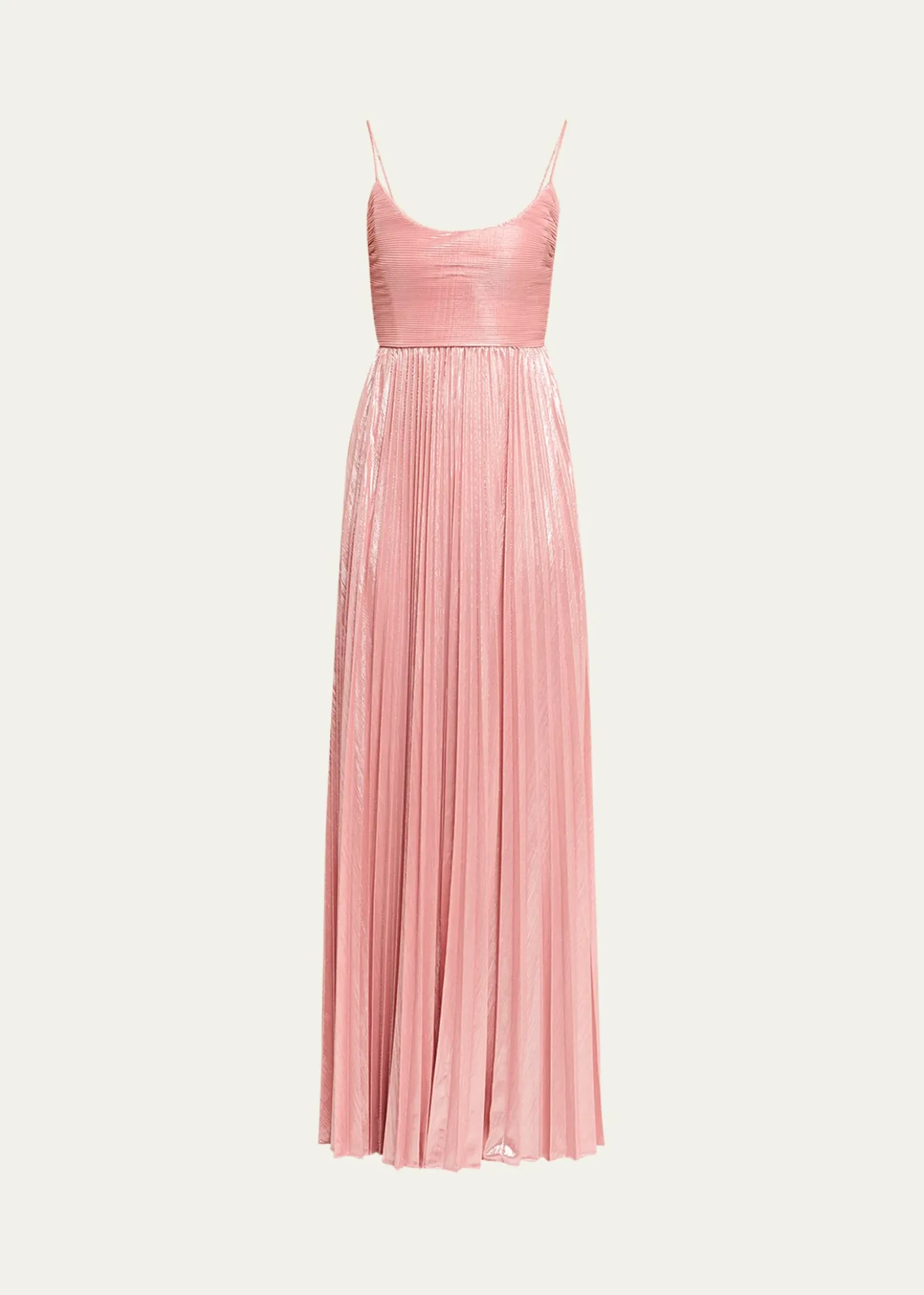 RetrofeteRhosyn Scoop-Neck Pleated Lame Maxi Dress