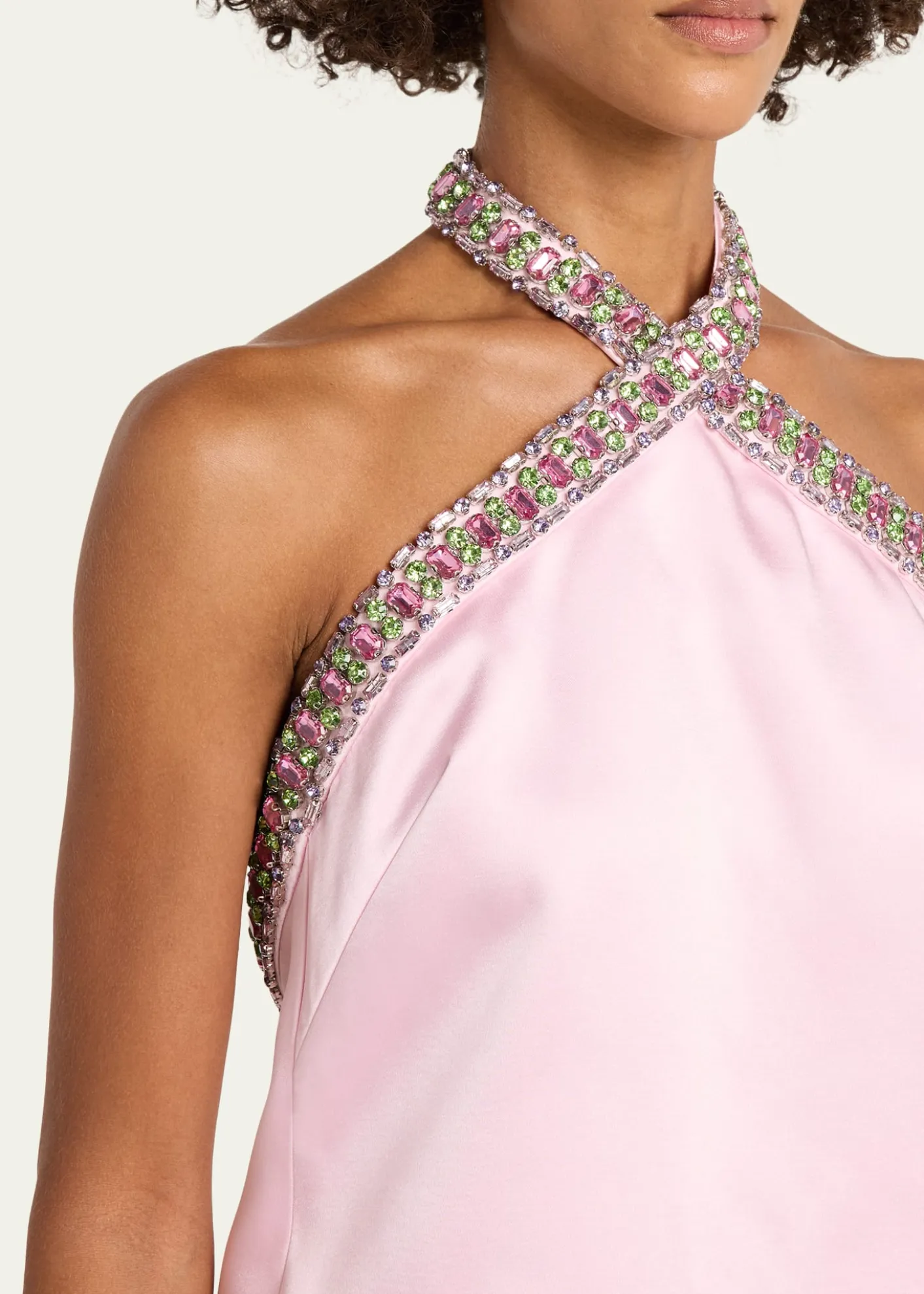 RetrofeteSabry Jeweled Halter Mini Dress