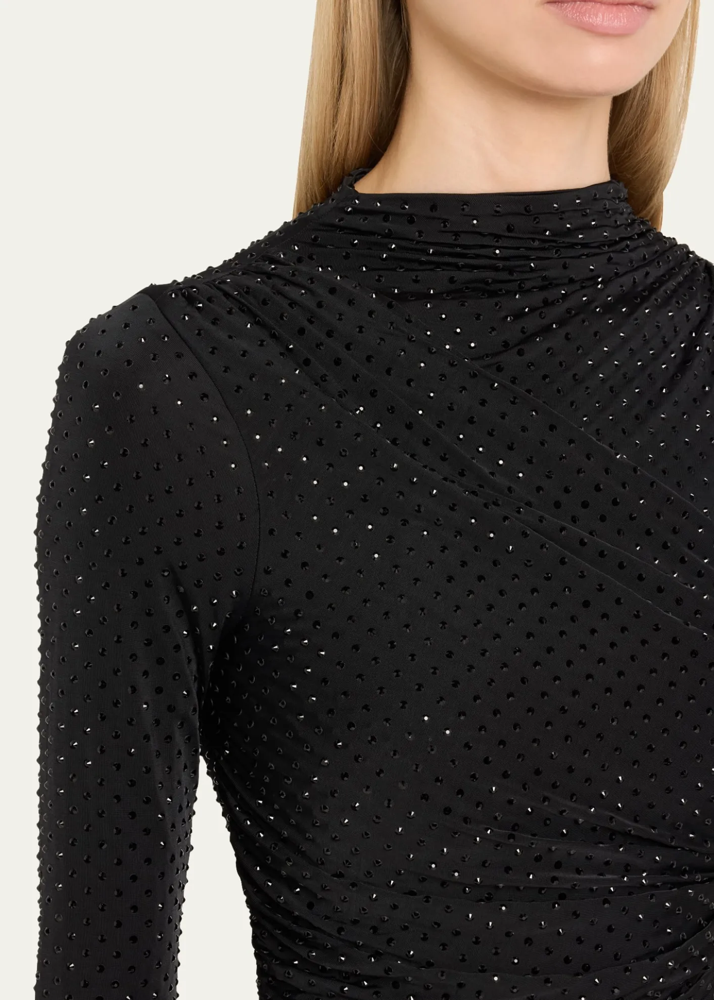 RetrofeteTana Long-Sleeve Embellished Mini Dress