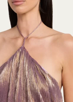 RetrofeteThalia Metallic Halter Gown