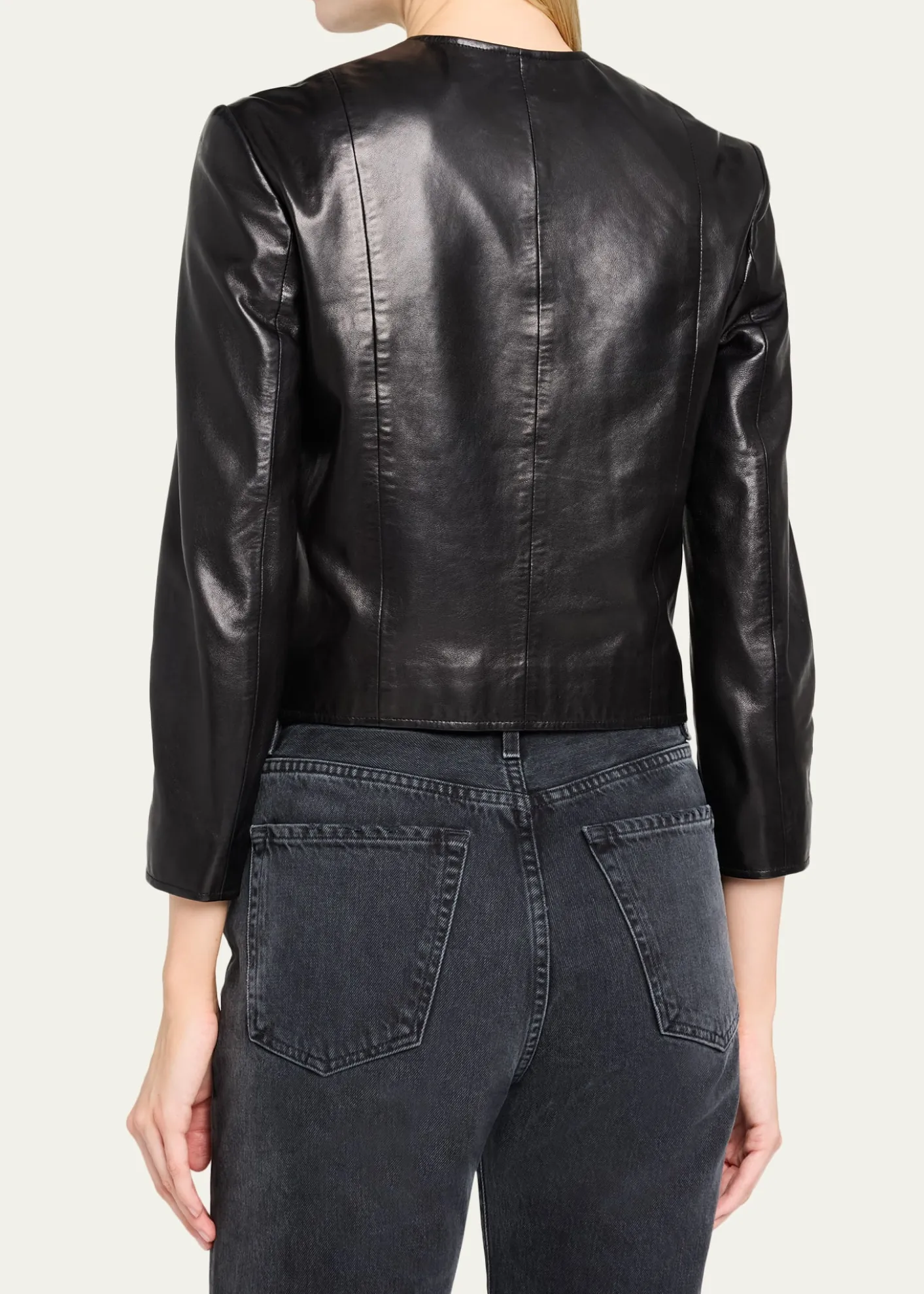 R13Front-Snap Leather Jacket