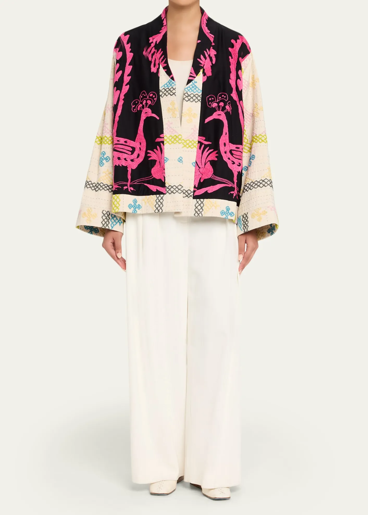 Rianna + NinaEmbroidered Kimono Jacket