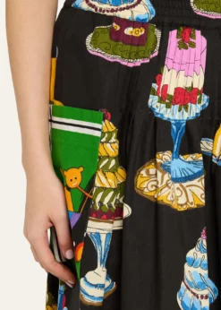 Rianna + NinaPrinted Pocket Pleated Midi Pull-On Skirt