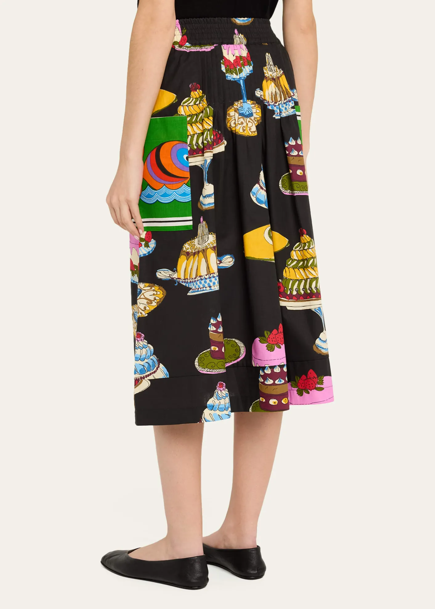 Rianna + NinaPrinted Pocket Pleated Midi Pull-On Skirt