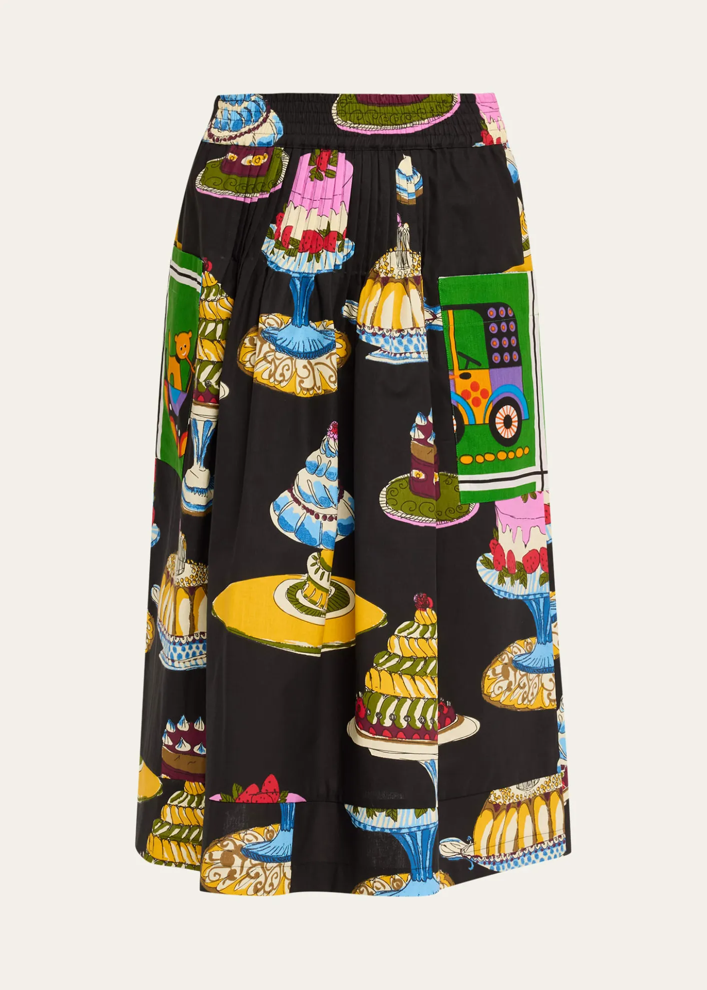Rianna + NinaPrinted Pocket Pleated Midi Pull-On Skirt