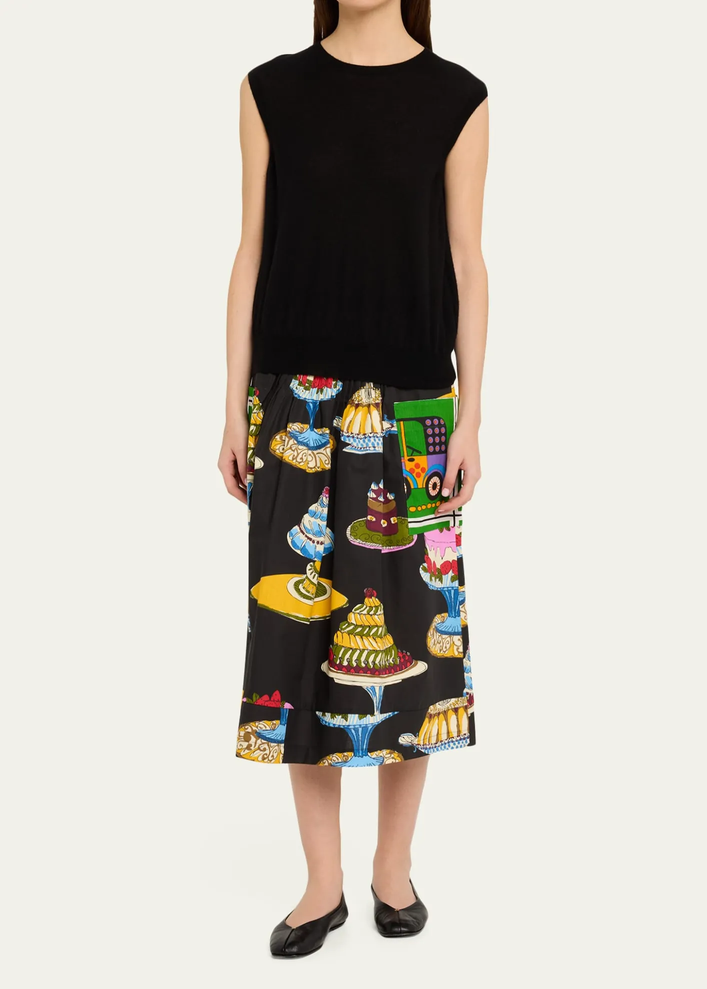 Rianna + NinaPrinted Pocket Pleated Midi Pull-On Skirt