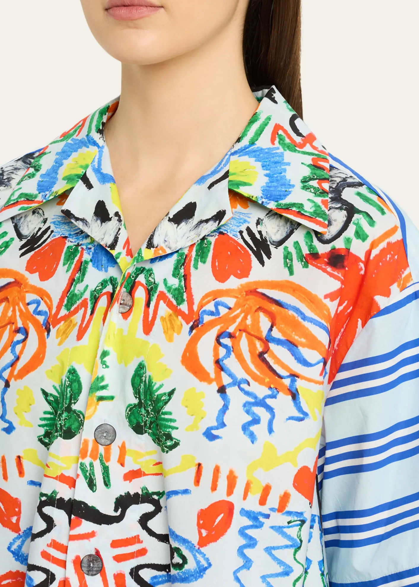 Rianna + NinaTropical-Print Cotton Shirt