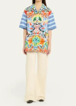 Rianna + NinaTropical-Print Cotton Shirt
