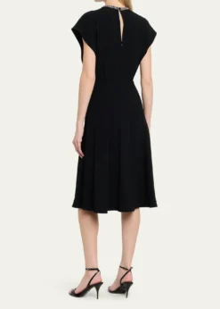 Rickie Freeman for Teri JonBeaded Crepe A-Line Midi Dress