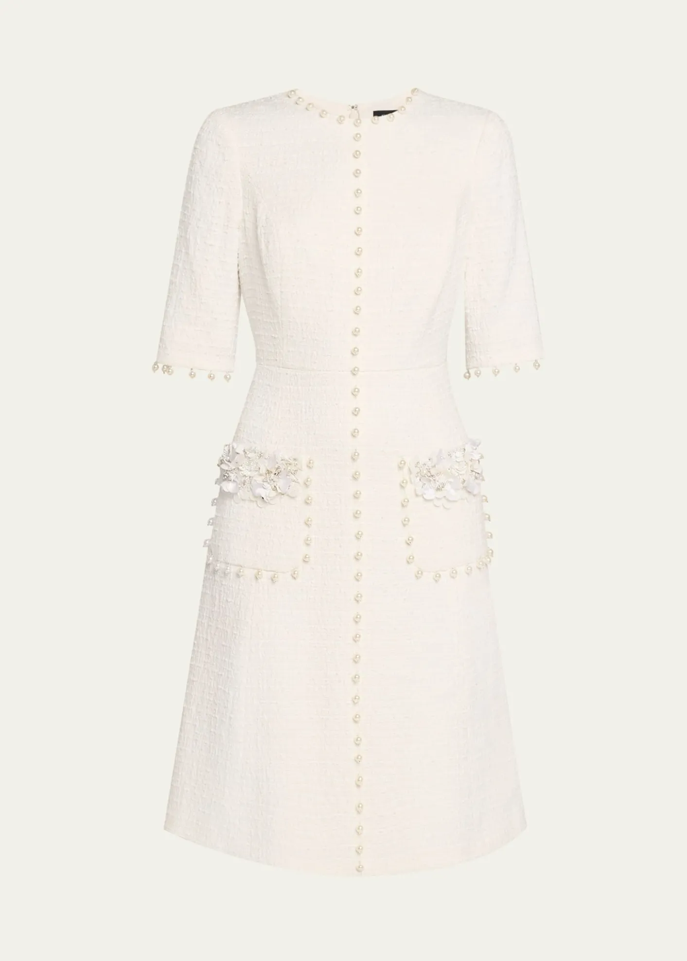 Rickie Freeman for Teri JonBead-Embellished Boucle Dress