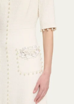 Rickie Freeman for Teri JonBead-Embellished Boucle Dress