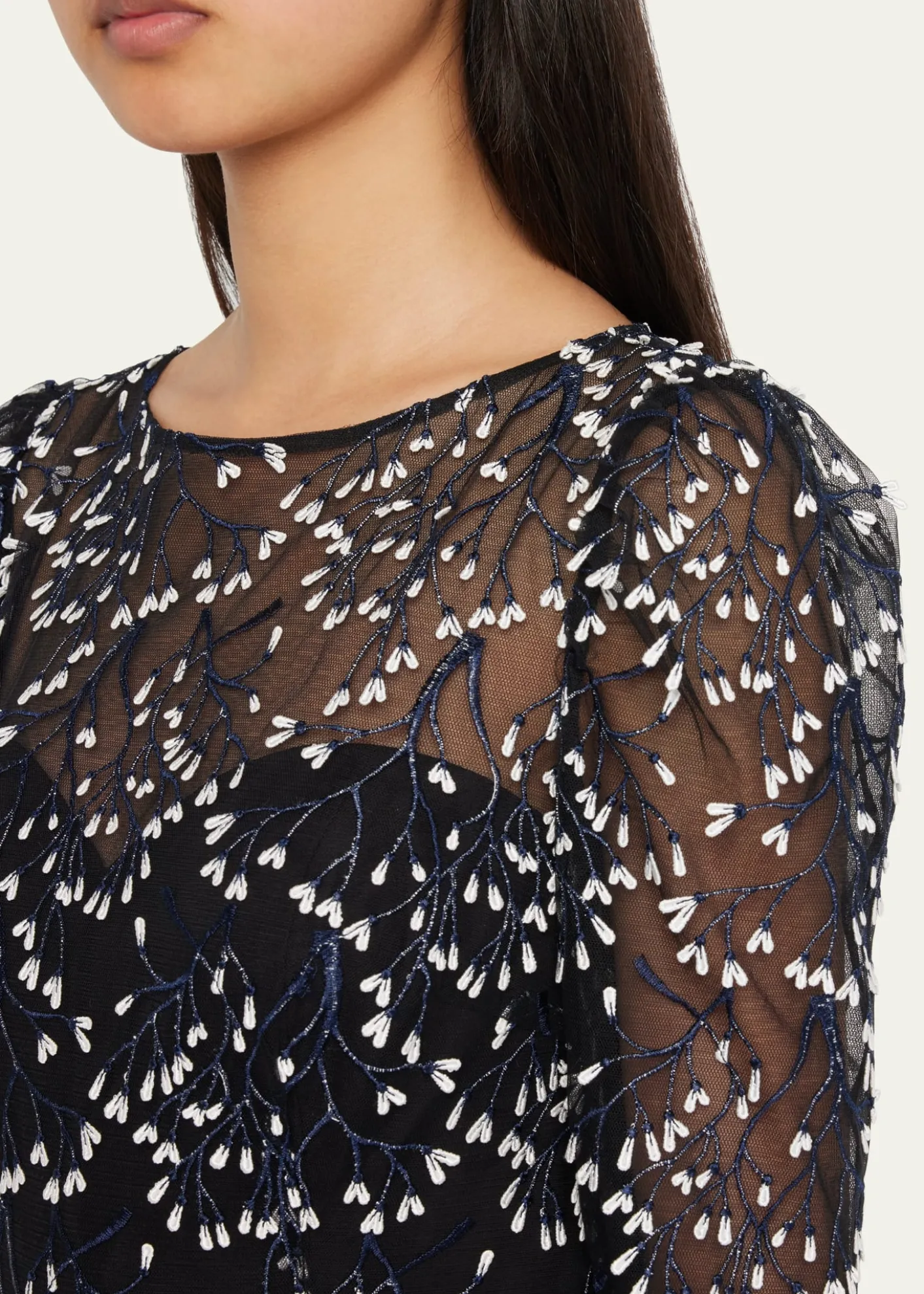 Rickie Freeman for Teri Jon3D Lace High-Low Cocktail Dress