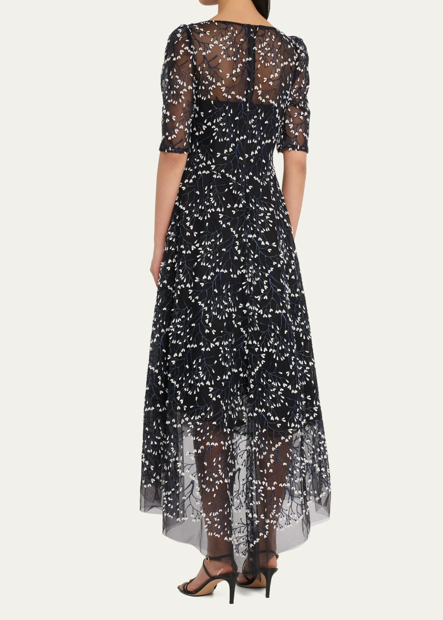Rickie Freeman for Teri Jon3D Lace High-Low Cocktail Dress