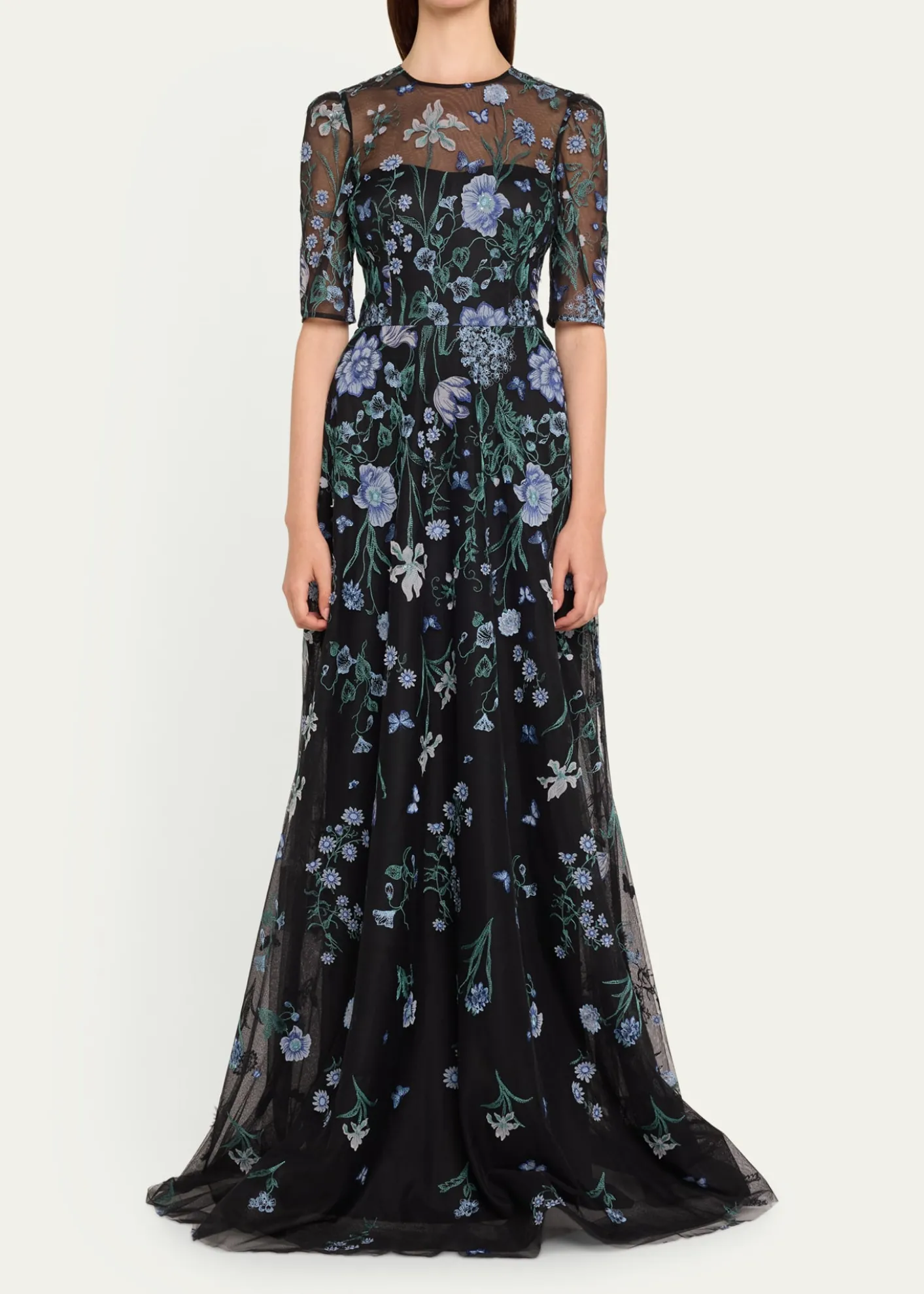 Rickie Freeman for Teri JonEmbroidered A-Line Tulle Gown