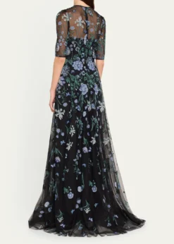 Rickie Freeman for Teri JonEmbroidered A-Line Tulle Gown