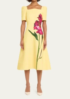 Rickie Freeman for Teri JonFloral-Print Scuba Midi Dress