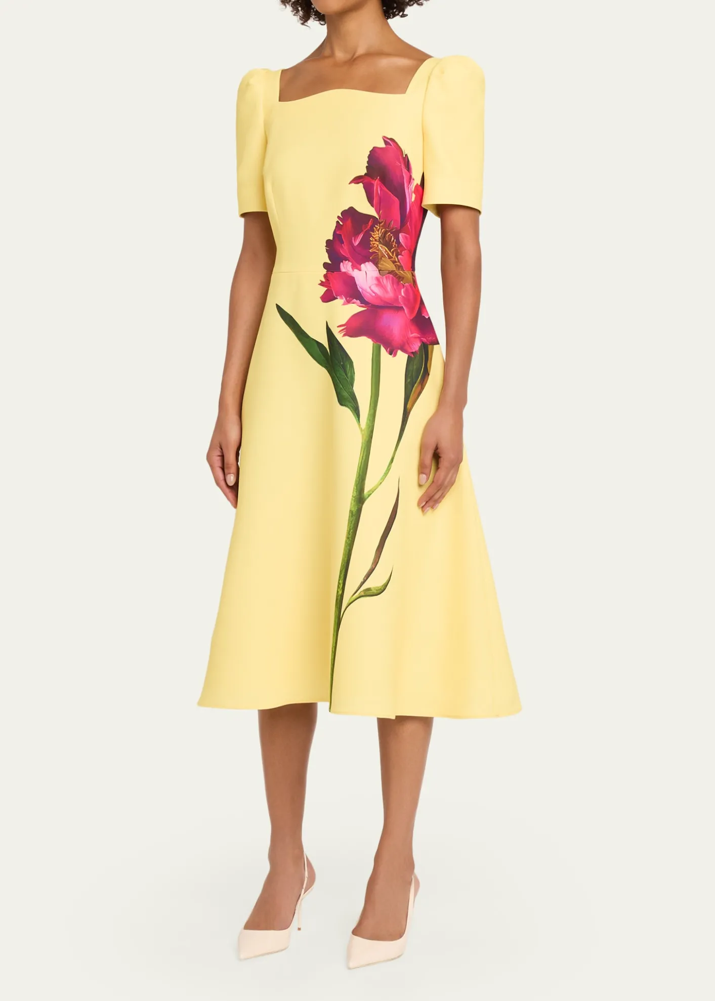 Rickie Freeman for Teri JonFloral-Print Scuba Midi Dress
