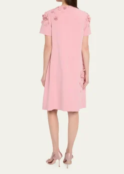 Rickie Freeman for Teri JonFloral Applique Crepe Dress