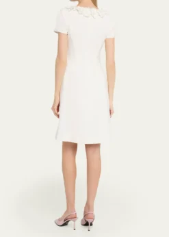 Rickie Freeman for Teri JonFloral Applique Crepe Mini Dress
