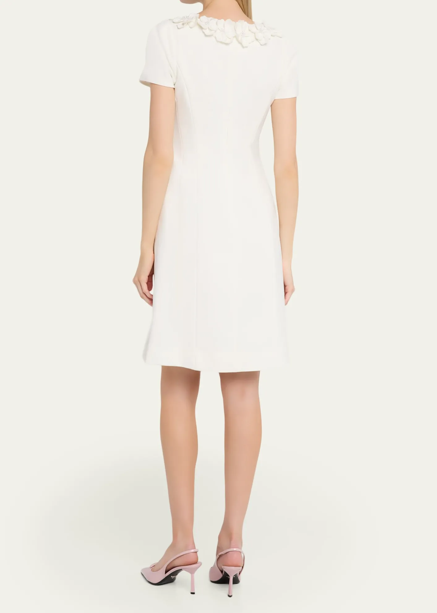 Rickie Freeman for Teri JonFloral Applique Crepe Mini Dress