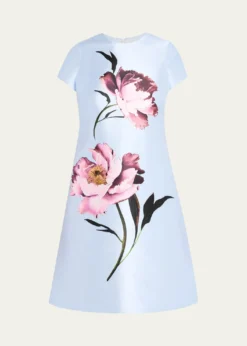 Rickie Freeman for Teri JonFloral-Print Faille Dress