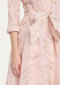 Rickie Freeman for Teri JonMetallic Organza Jacquard Shirt Gown