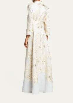 Rickie Freeman for Teri JonMetallic Brocade Shirtdress Gown