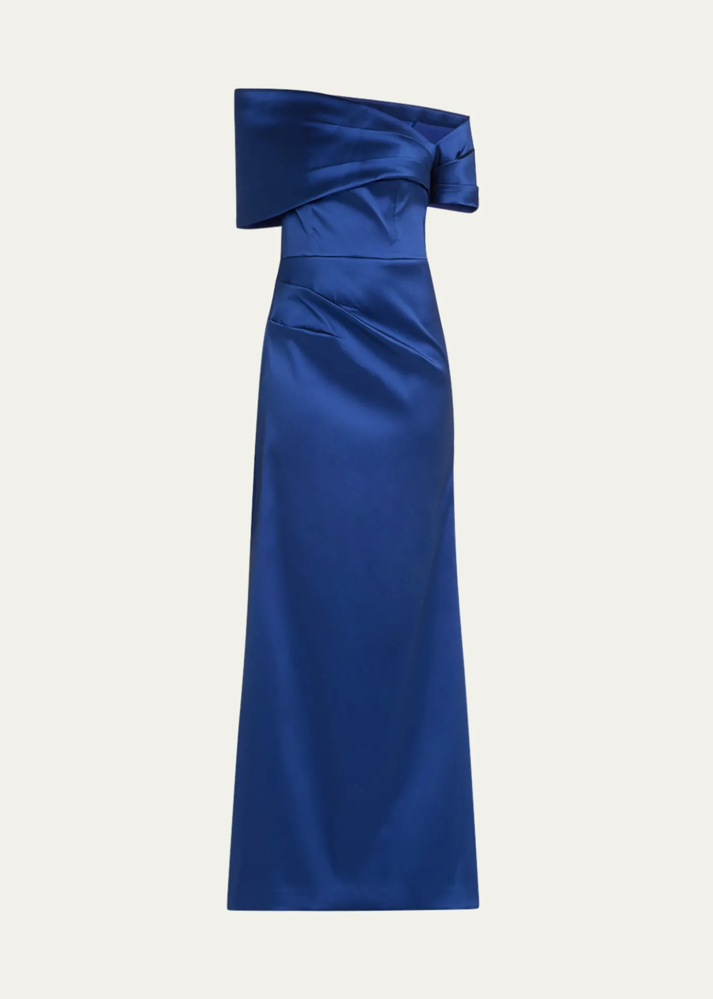 Rickie Freeman for Teri JonOne-Shoulder Stretch Mikado Gown