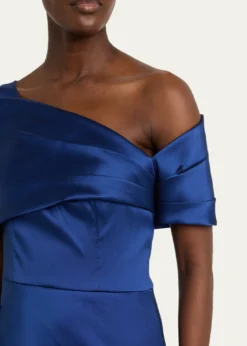 Rickie Freeman for Teri JonOne-Shoulder Stretch Mikado Gown