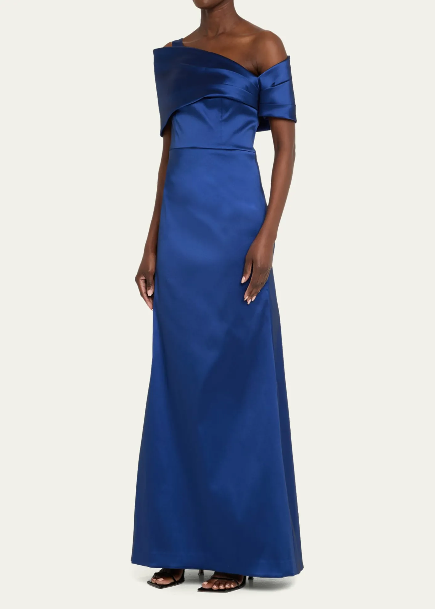 Rickie Freeman for Teri JonOne-Shoulder Stretch Mikado Gown