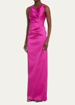 Rickie Freeman for Teri JonRuched Mikado Column Gown