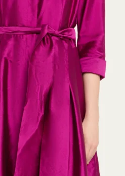 Rickie Freeman for Teri Jon3/4-Sleeve Taffeta Shirtdress Gown