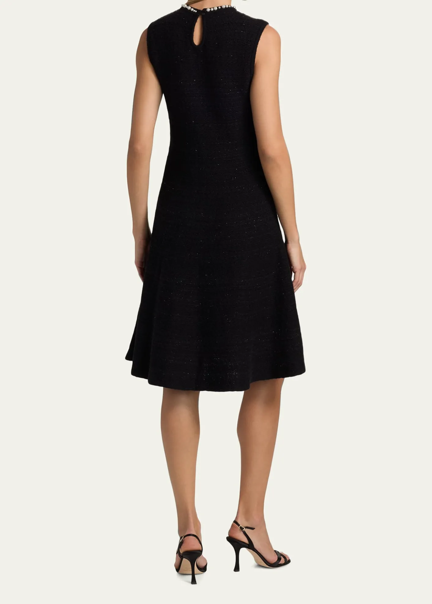 Rickie Freeman for Teri JonSleeveless Beaded Metallic Knit Dress