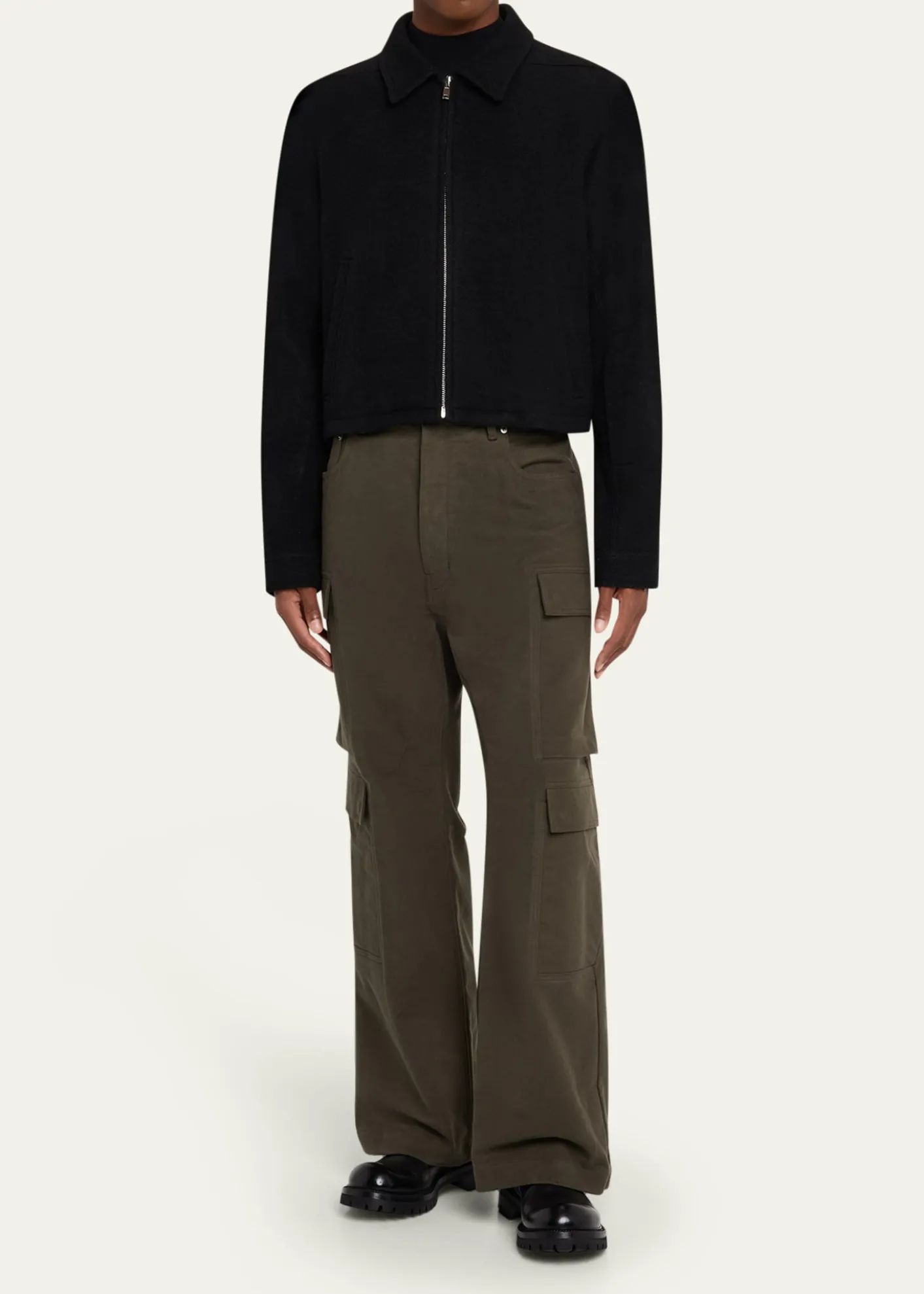 Rick OwensMen's Alice Wool Cropped Full-Zip Blouson