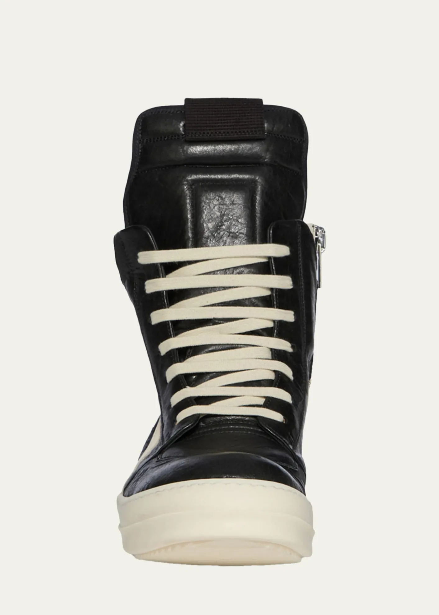 Rick OwensMen's Geobasket Tumbled Leather High-Top Sneakers