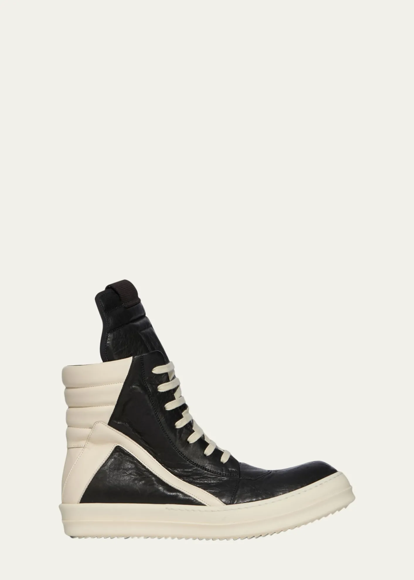 Rick OwensMen's Geobasket Tumbled Leather High-Top Sneakers