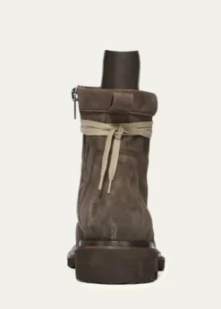 Rick OwensMen's Low Army Gabe Leather Lace-Up Ankle Boots
