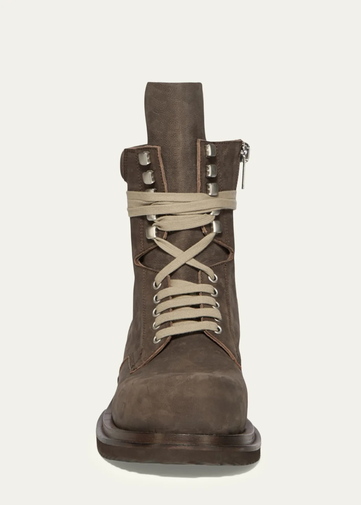 Rick OwensMen's Low Army Gabe Leather Lace-Up Ankle Boots
