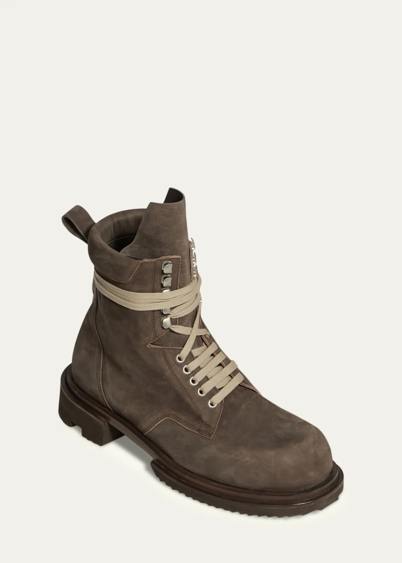 Rick OwensMen's Low Army Gabe Leather Lace-Up Ankle Boots