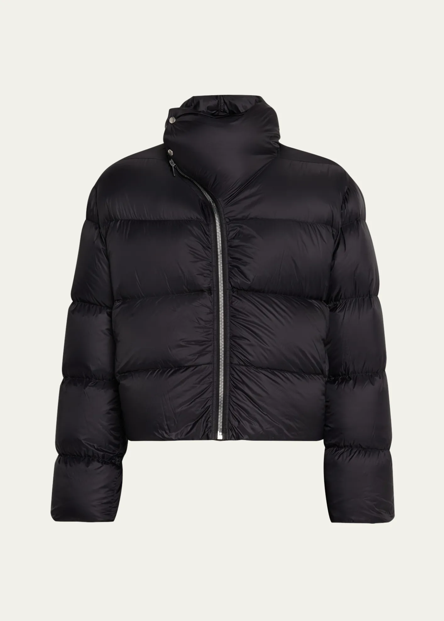 Rick OwensMen's Nylon Cropped Turtleneck Puffer Jacket