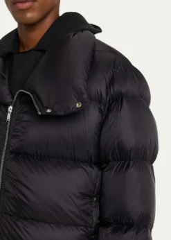 Rick OwensMen's Nylon Cropped Turtleneck Puffer Jacket